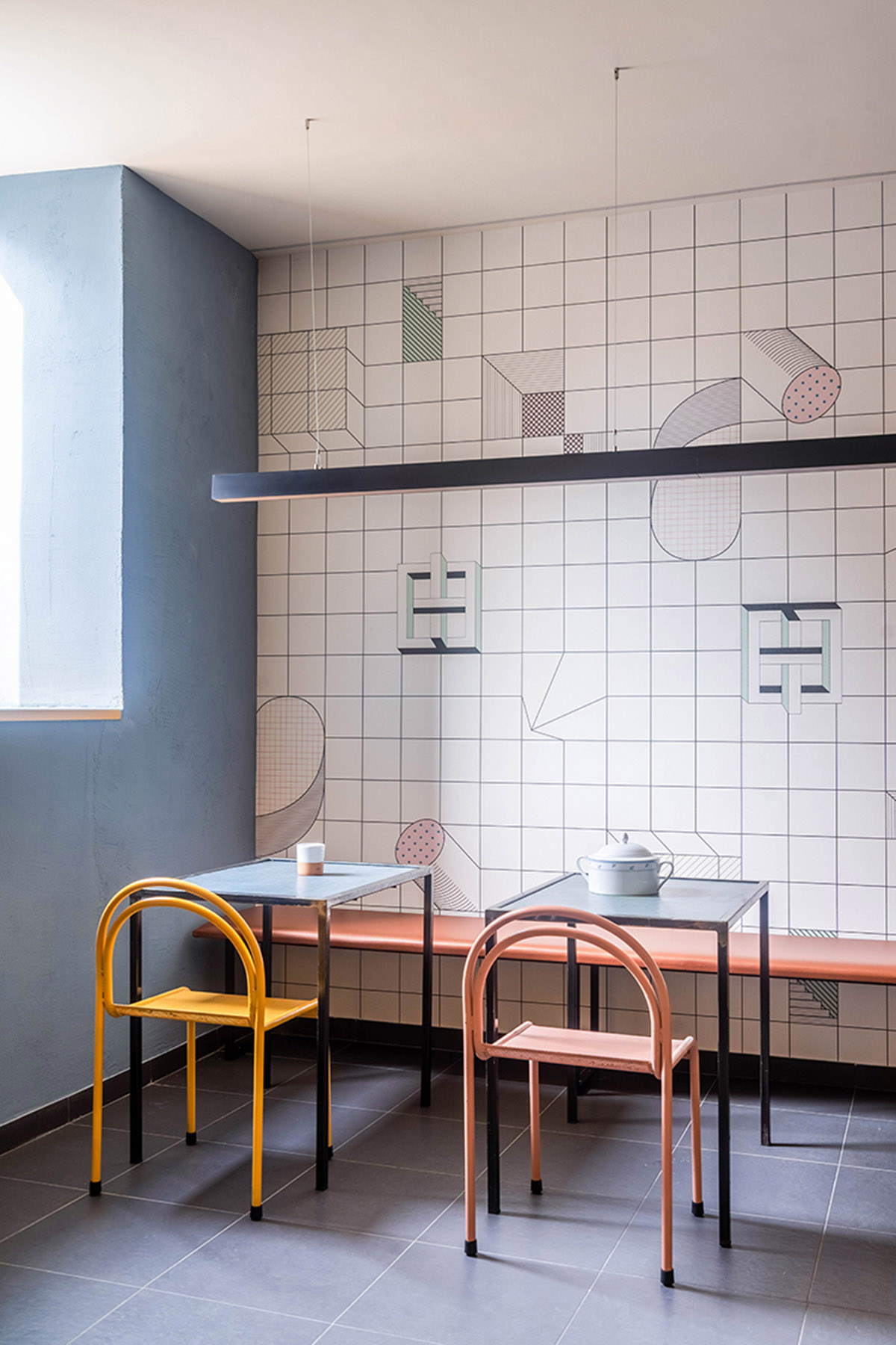 STUDIOTAMAT converts abandoned bakery into a colorful restaurant in Rome