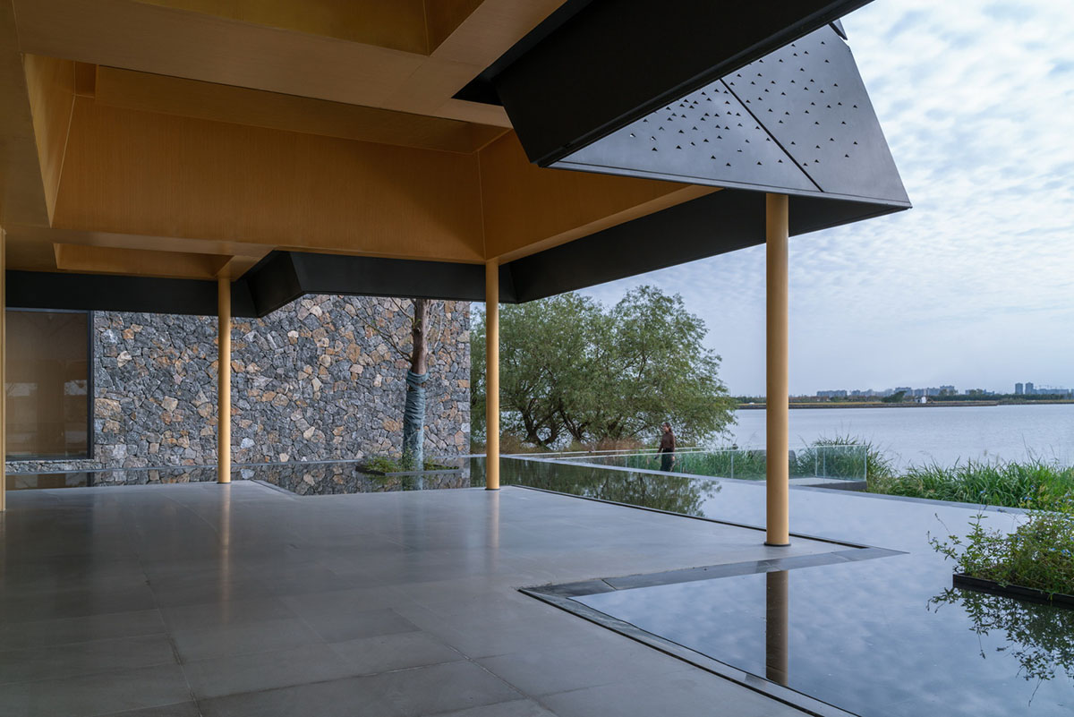 goa translates forms of the metasequoia trees into pyramidal canopies for restaurant in Suzhou