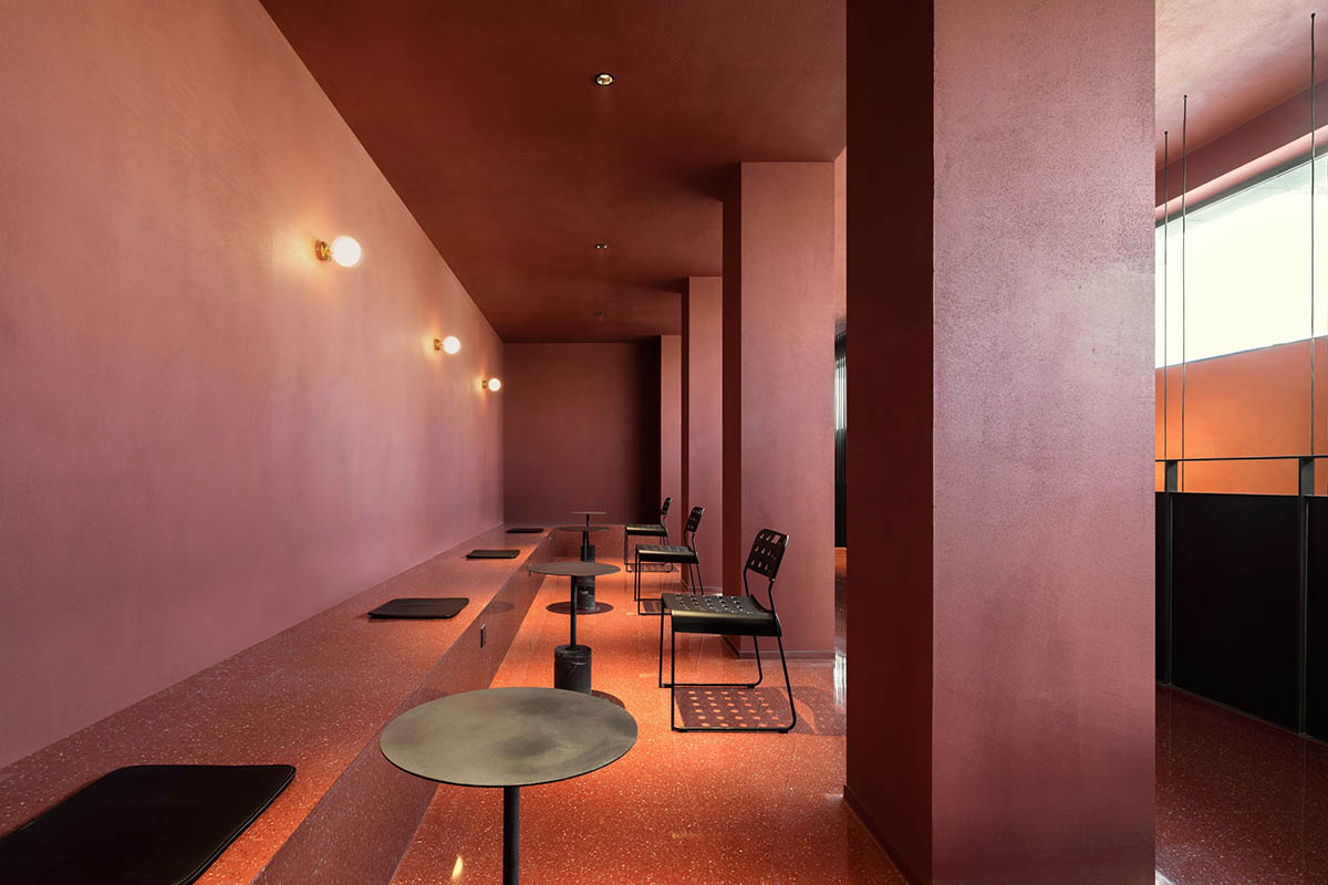 Coloratus Bar by Soong Lab+ clad in bold red color to stimulate wild energy in Beijing