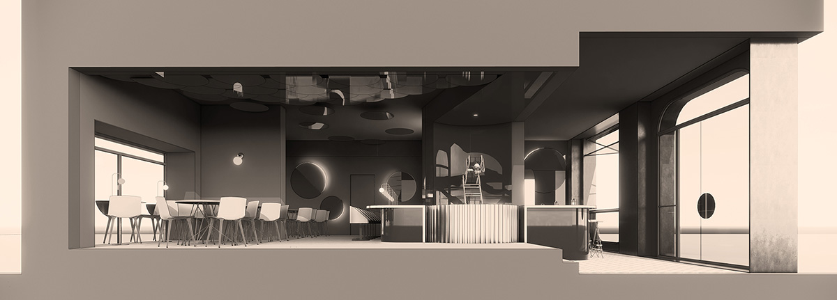 o&o studio completes MOONCRAFT bar with dark interior in Shanghai
