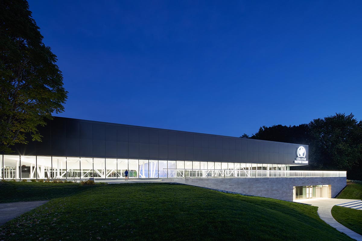 ACDF Architecture merges strict and fluid geometries for a sports complex in Montreal