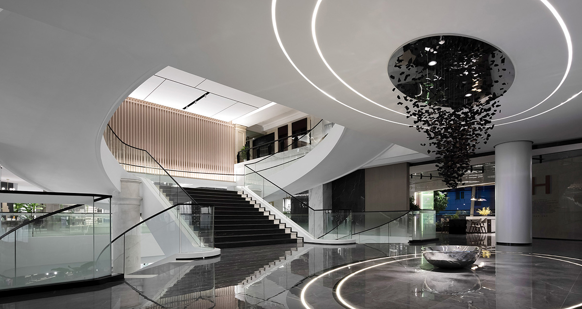 Foshan Topway Design completes interiors for Huiya Ceramics Headquarters and Exhibition Hall
