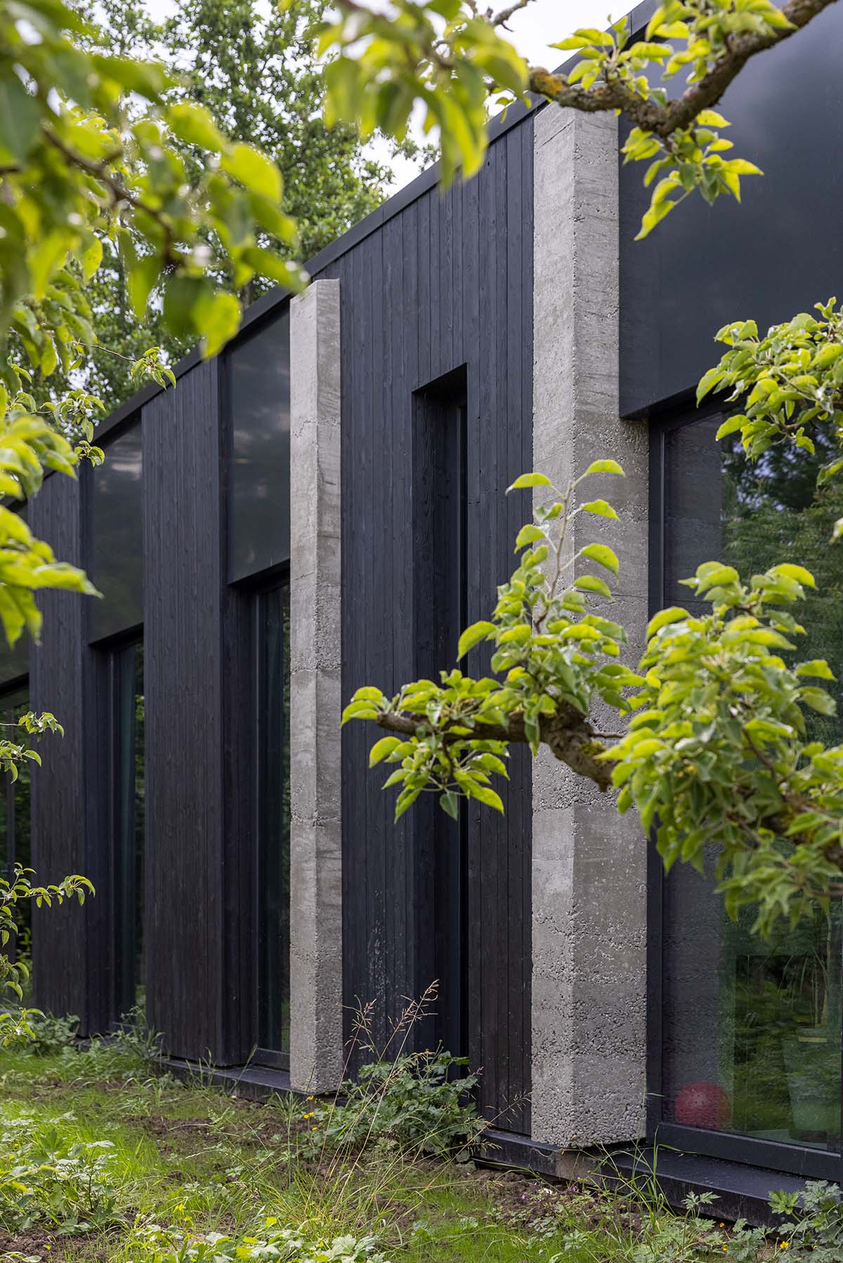 RoosRos Architecten completes black wooden-clad family house in an old orchard in Nieuw-Beijerland