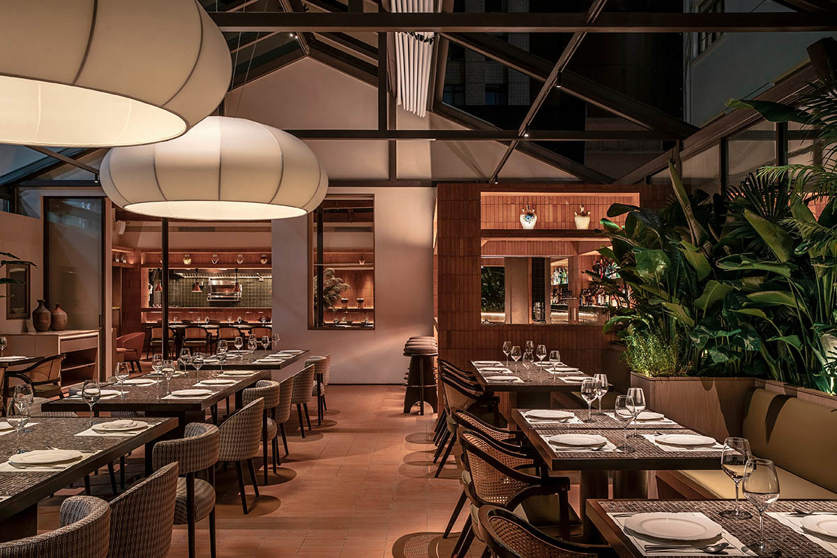 MDO converts old warehouse into a restaurant with monochromatic interiors in Shanghai 