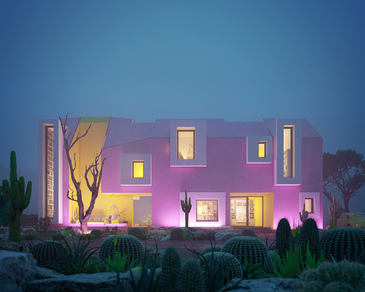 Architects design Sonora House playing with vivid colours and strong geometries in Sonoran Desert
