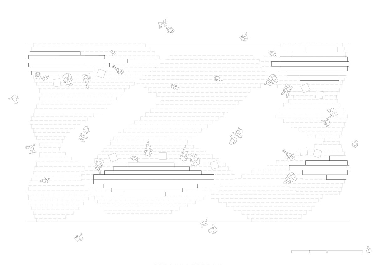 HAS design and research creates public ground interior from disc-like aluminum rods in Bangkok