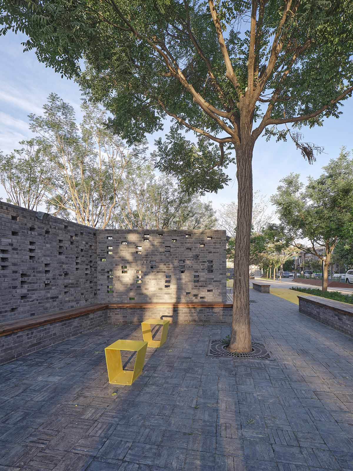 Crossboundaries designs community park with perforated grey
