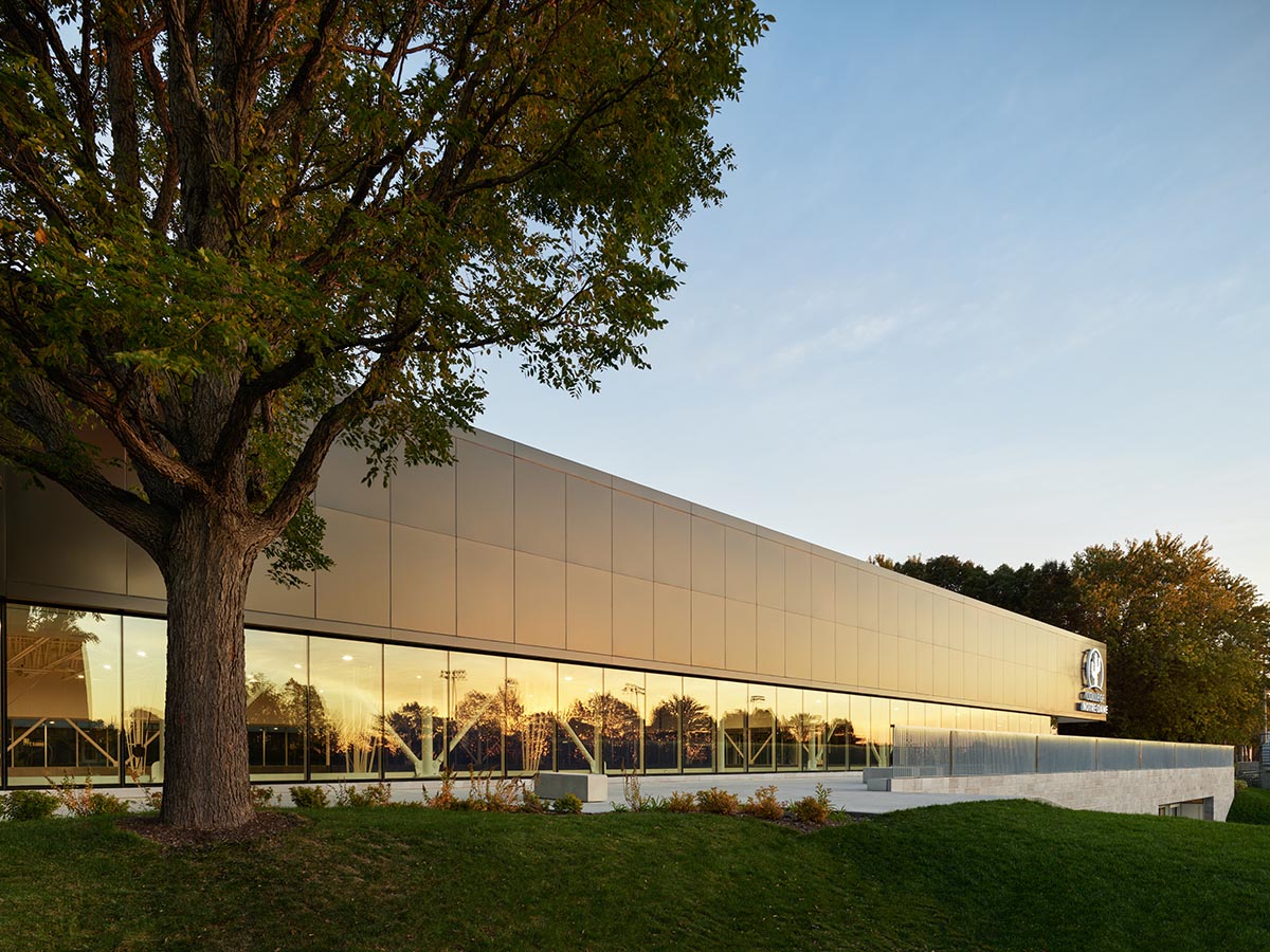 ACDF Architecture merges strict and fluid geometries for a sports complex in Montreal