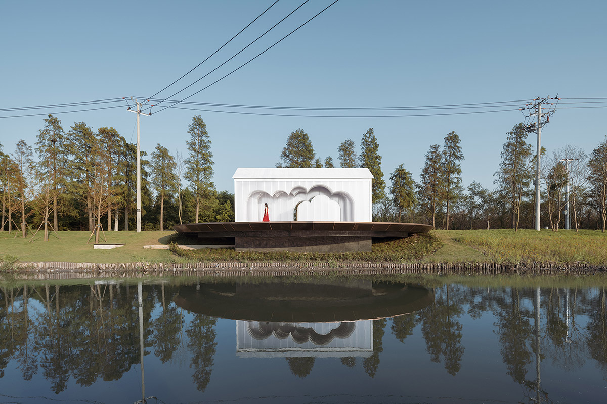 Wutopia Lab converts abandoned pump house into a pavilion with cloud-shaped translucent panels 