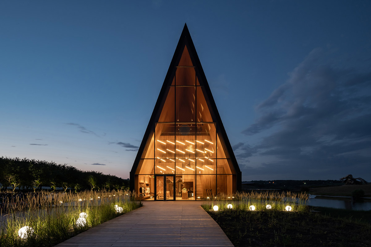 Hospitality Center is an ensemble of different black wooden buildings in Russian Lipetsk region