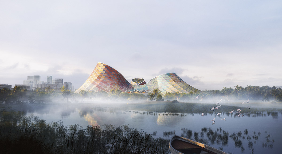 Volcanic landscapes and costumes inform Hainan Performing Arts Centre by Heatherwick Studio