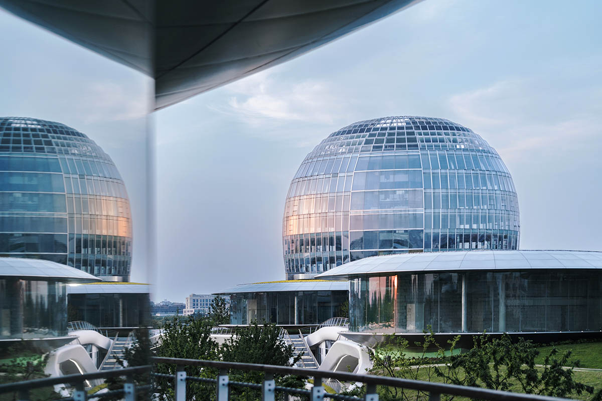 MAD completes Train Station In The Forest with a floating metal roof in Jiaxing