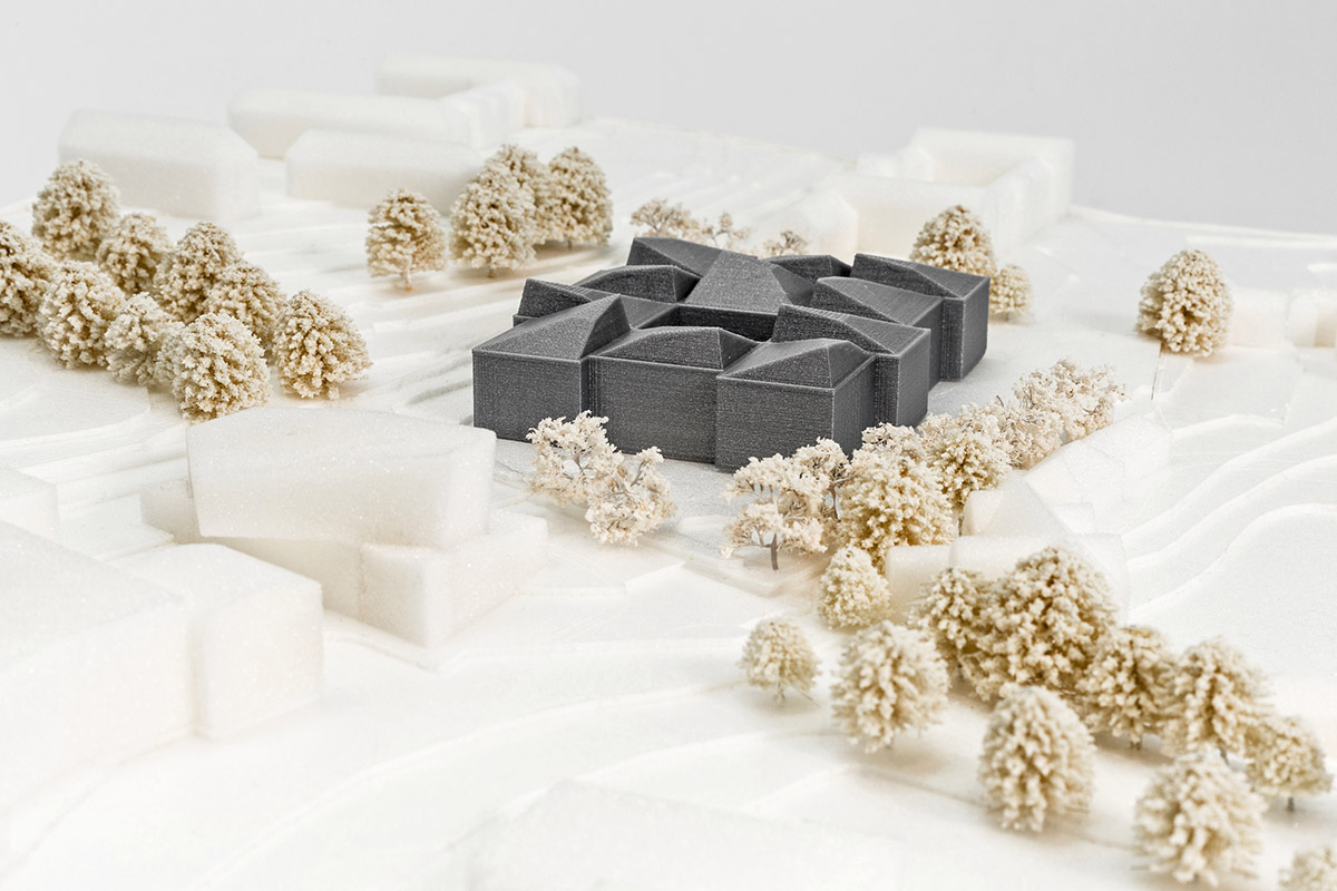 FaulknerBrowns Architects completes teaching and learning centre with pyramidal roofs in Durham