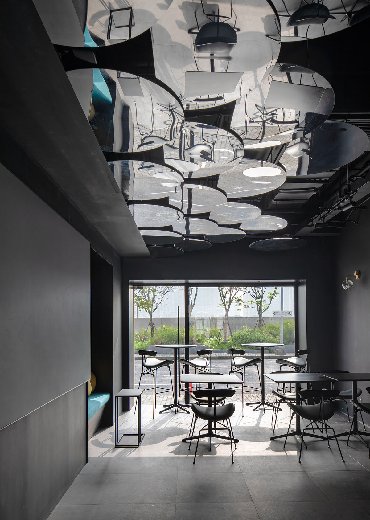 o&o studio completes MOONCRAFT bar with dark interior in Shanghai