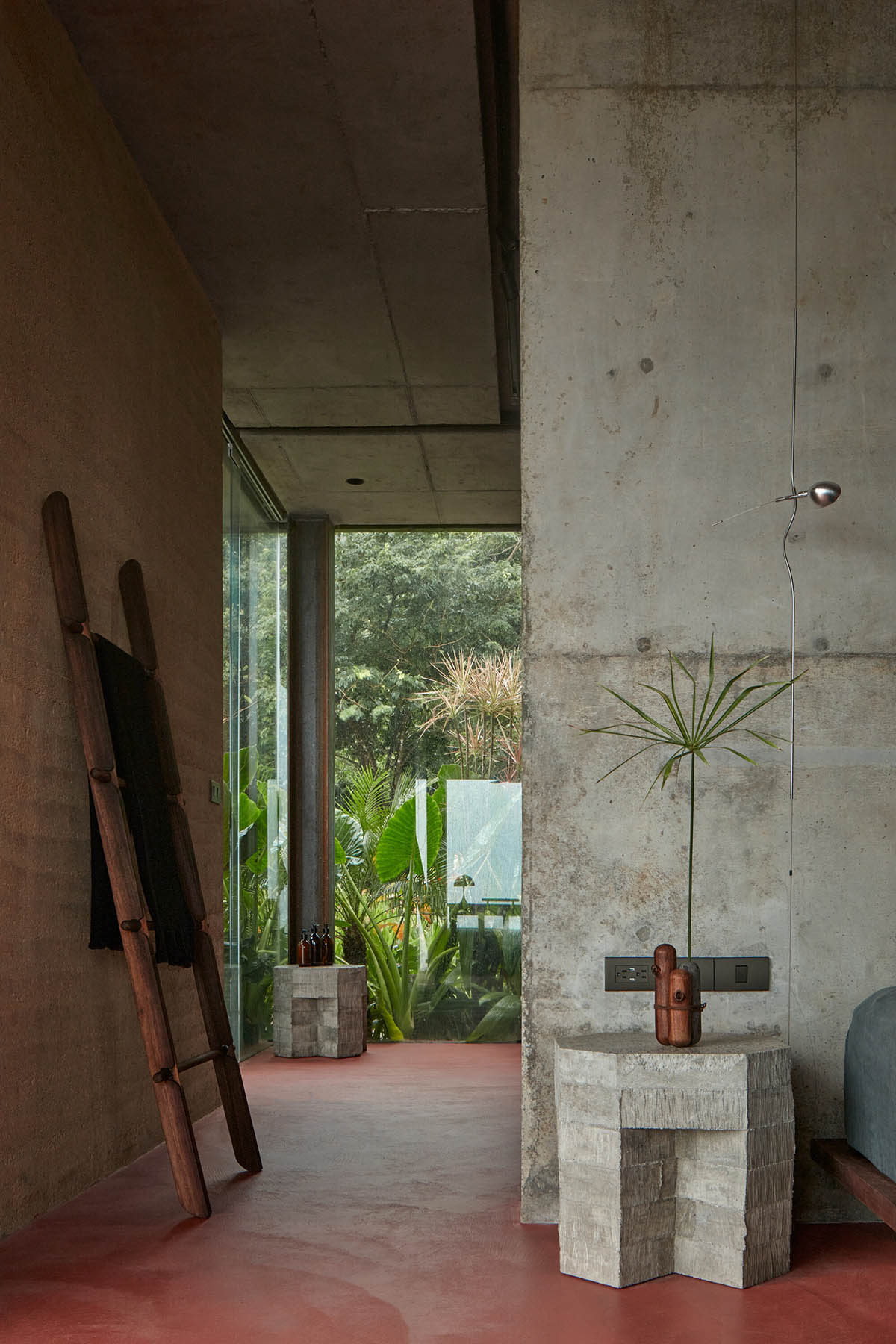 Twin rammed earth villas feature 