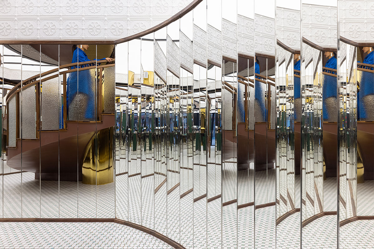 Haydon Shanghai features patterned tiles and mirrored surfaces evoking Shanghai's exotic houses