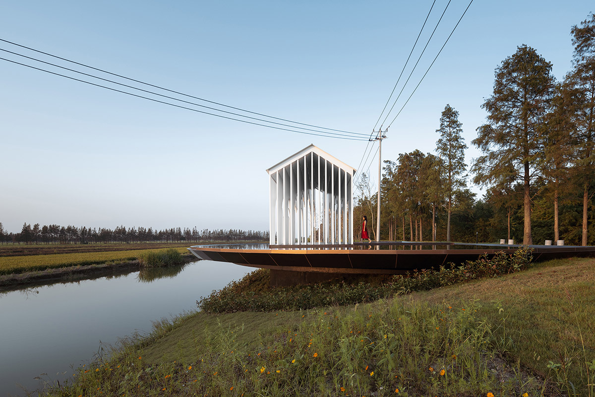 Wutopia Lab converts abandoned pump house into a pavilion with cloud-shaped translucent panels 