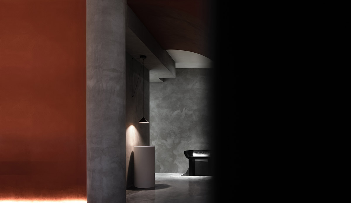 JG Phoenix creates paint-like interiors harmonized with geometric cut-outs for showroom in China