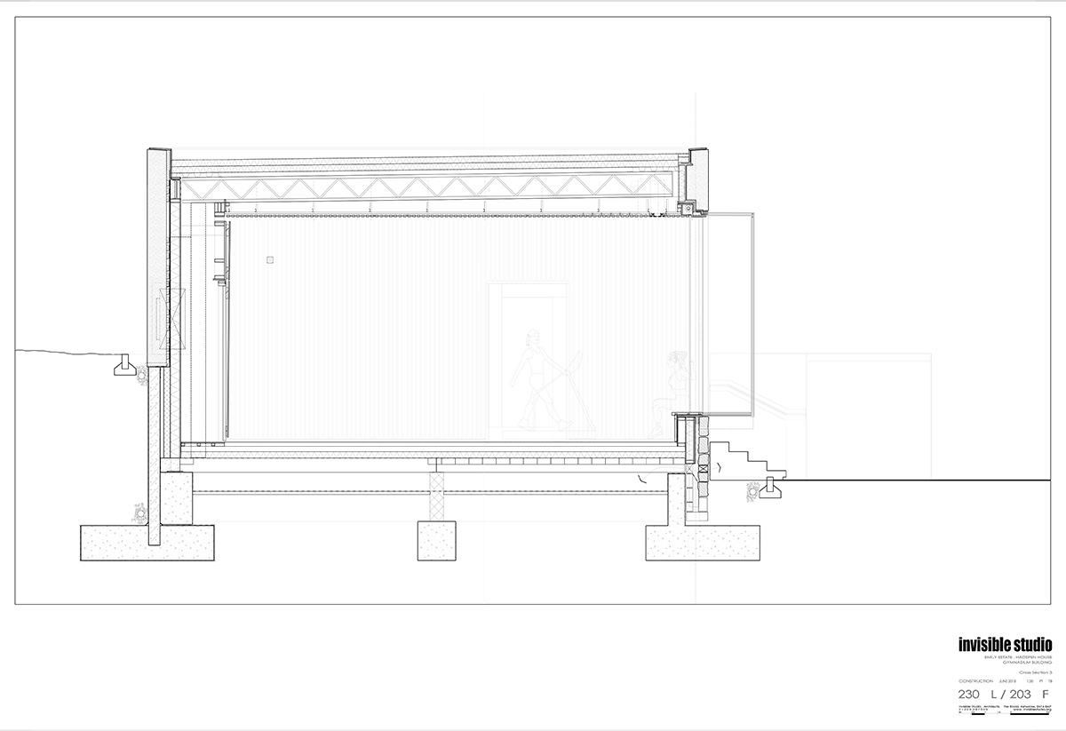 Invisible Studio creates large window for a gymnasium overlooking to a productive garden in Somerset