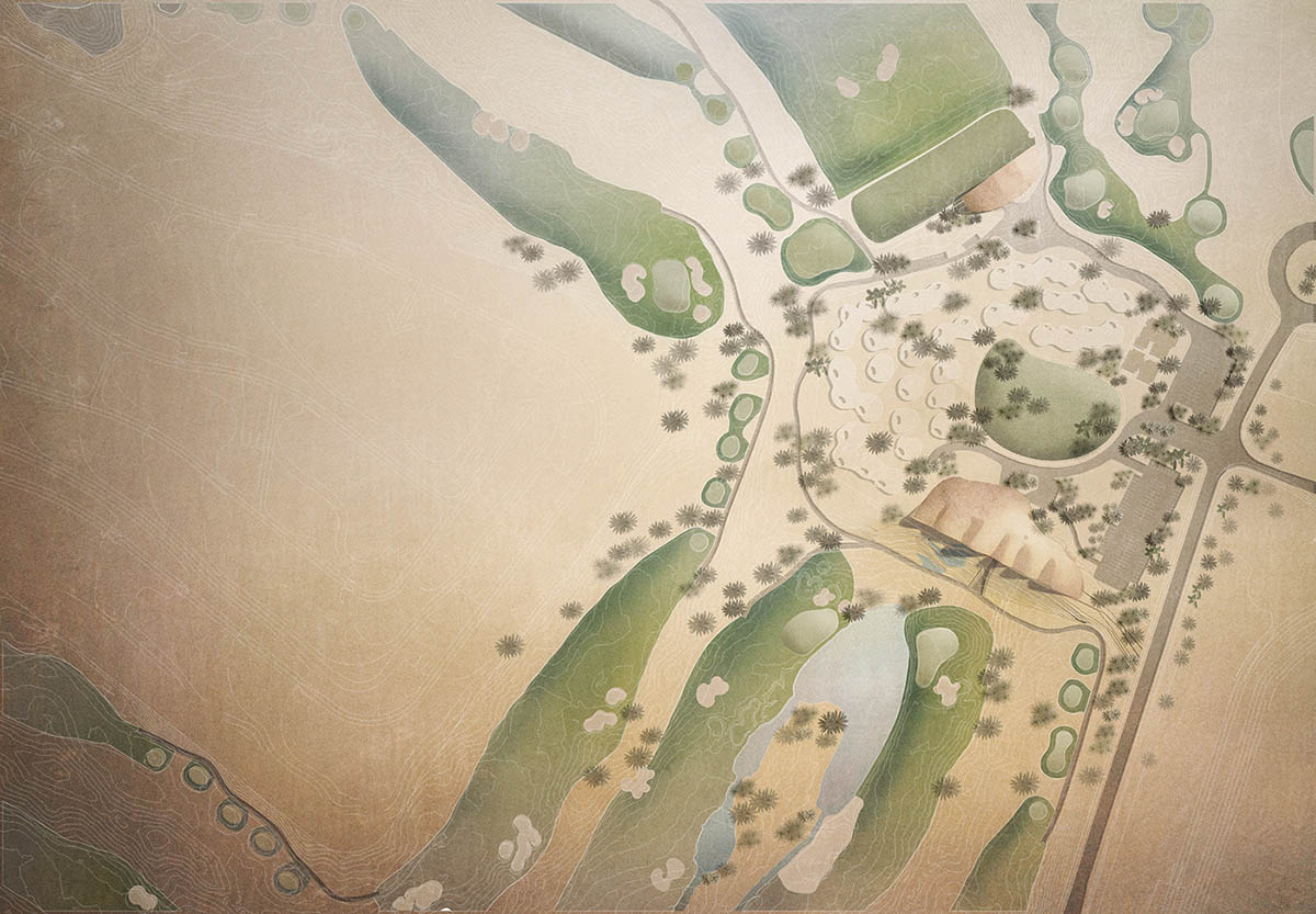 Oppenheim Architecture completes Ayla Golf Academy with wavy roofs in deserted landscape of Jordan