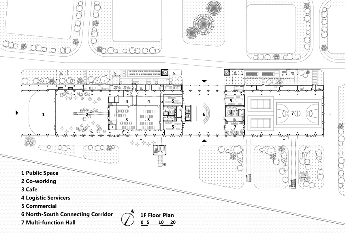 MAD unveils design to extend old cement factory warehouse with spaceship-like floating volume