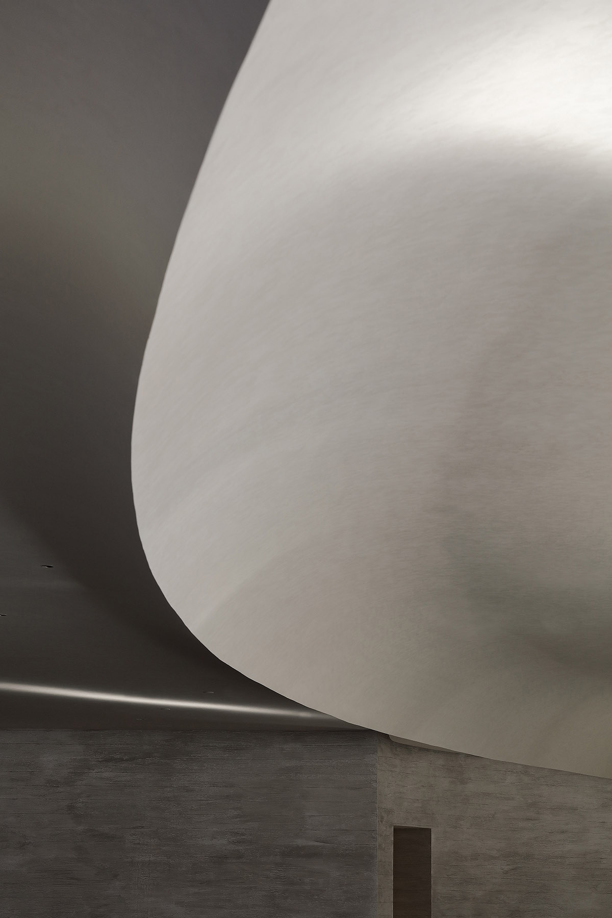 Waterfrom Design's art space features flowing walls to create