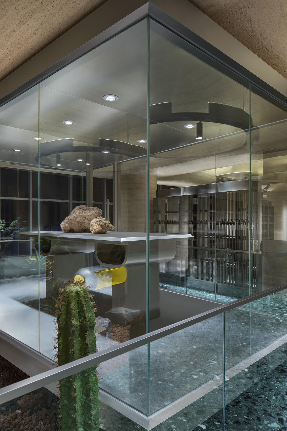 Silver gray tone and dark green retro elements form Haydon Zhengzhou by SALONE DEL SALON