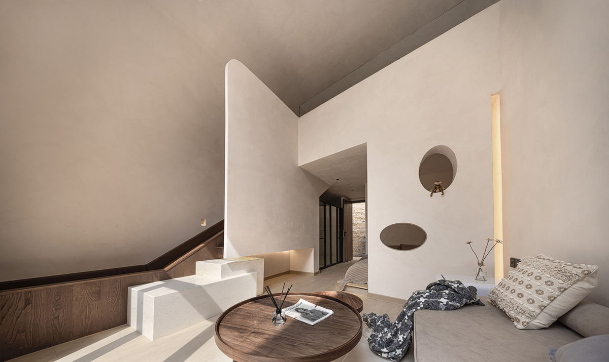 Oblique and hollow walls form this sculpted hotel by AT DESIGN in Southeast of Xiamen