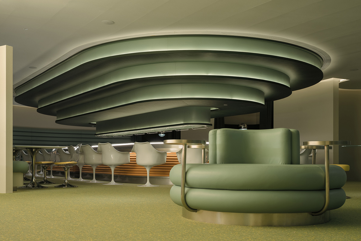 Various Associates creates retro-futuristic waiting hall in Shanghai