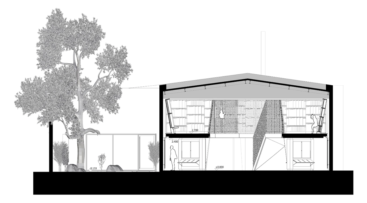 Atelier Alter converts old storage space into a stone archive using thousands of 10cm stone cubes