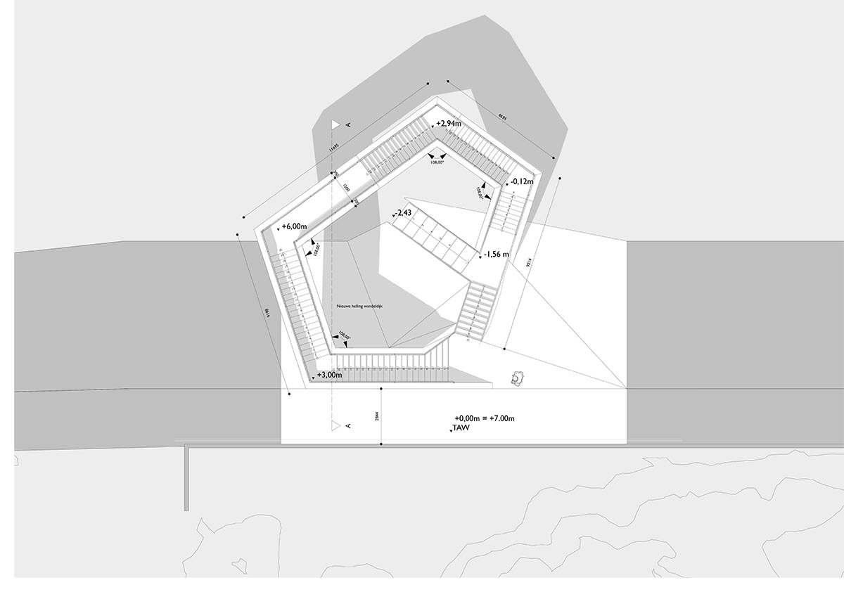 Studio Moto built a dynamic, striking, and ring-shaped observation tower on Belgian dunes