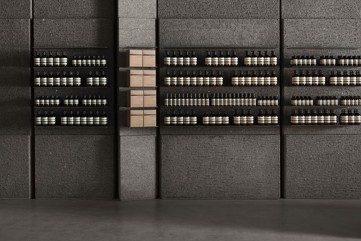 Snøhetta's new interior space for Aesop in Sydney refers to monolithic scale of a stone quarry