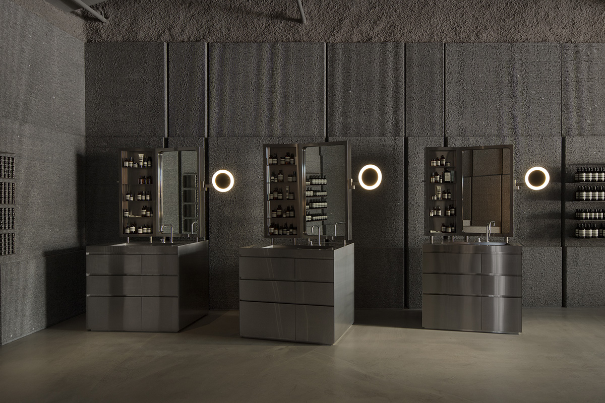 Snøhetta's new interior space for Aesop in Sydney refers to monolithic scale of a stone quarry