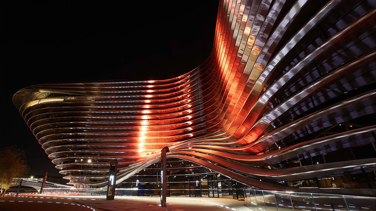 Foster + Partners designs Mobility Pavilion with reflective stainless-steel fins at Expo 2020 Dubai 