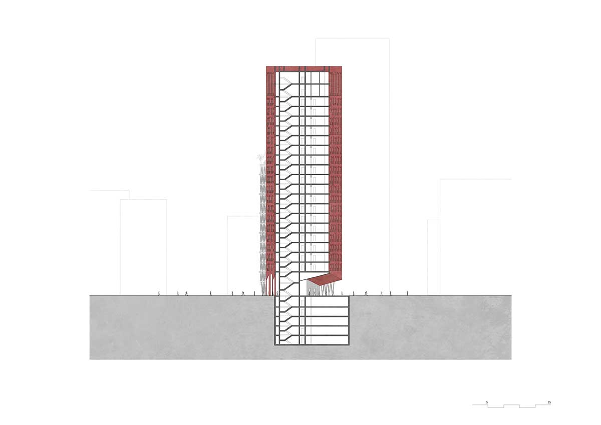 Oppenheim Architecture designs a residential tower featuring a warm-hued facade in Albania