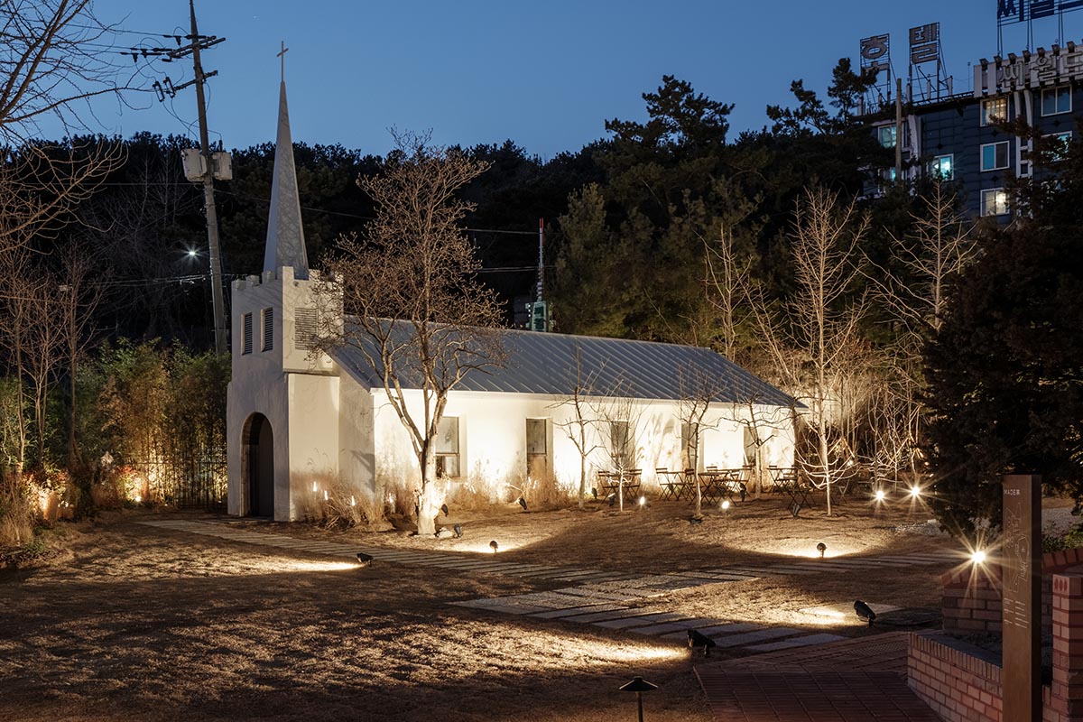 NONE SPACE mimics forests and caves in the interiors of a 120-year-old church in South Korea 