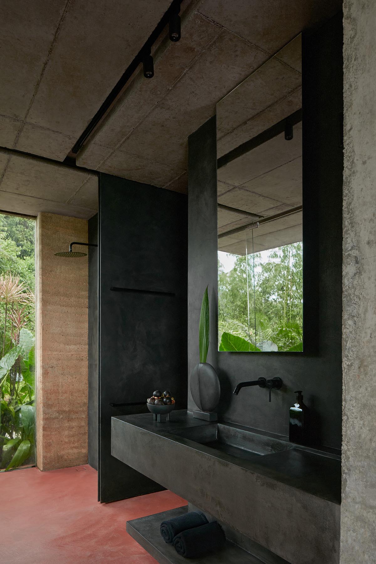 Twin rammed earth villas feature 