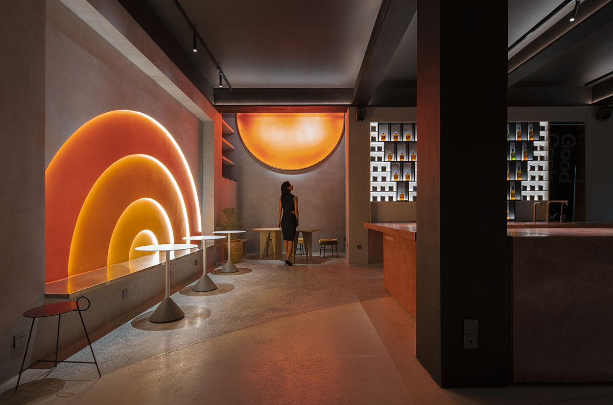 Wutopia Lab completes orange-colored vertical micro social complex with light tower in Guangzhou