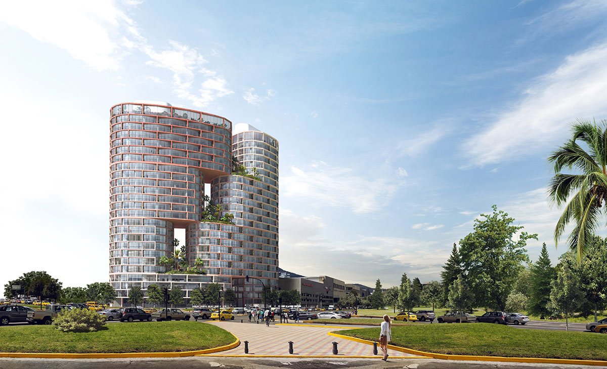 BIG designs earthy-colored and rounded tower in Ecuador