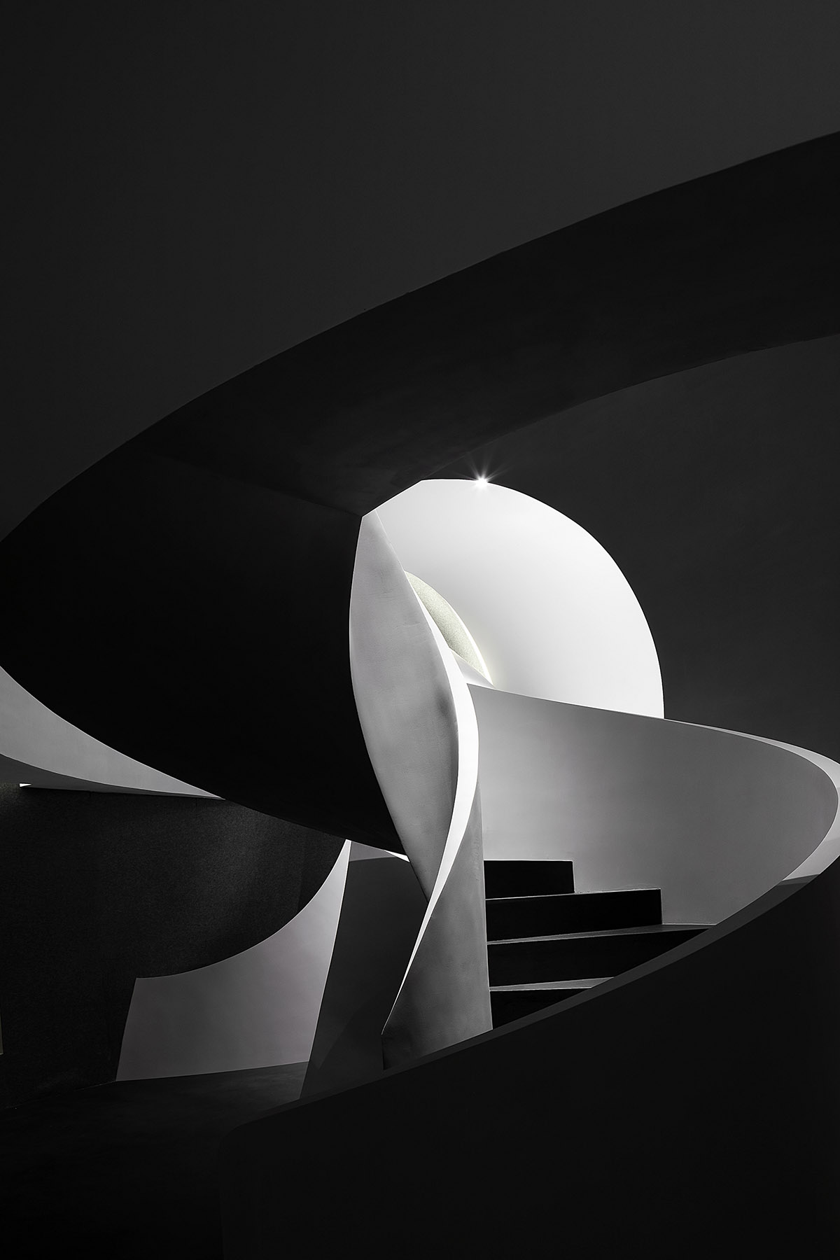 A beauty salon by AD ARCHITECTURE features dark-hued interiors drawing inspiration from cells