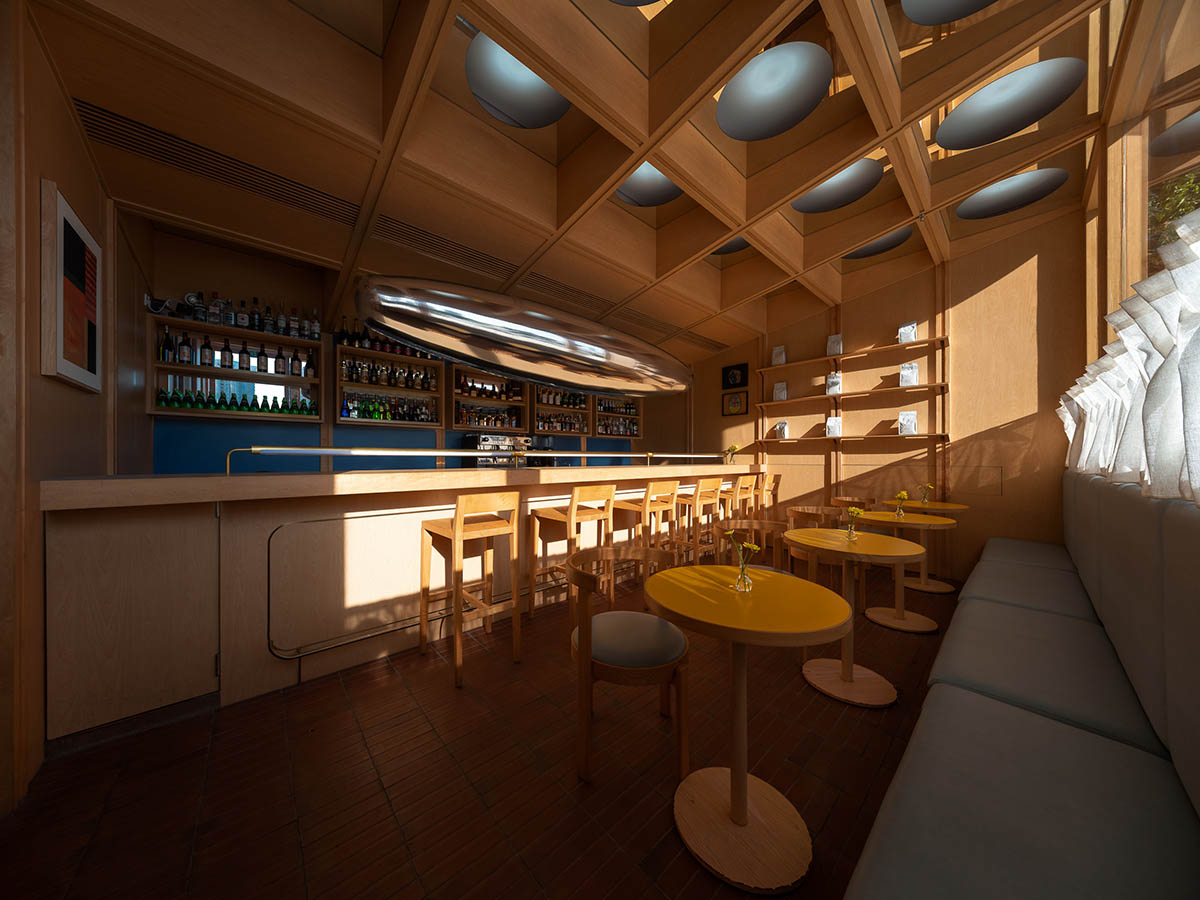 Various Associates completes C² Cafe & Bar in Shenzhen with wooden ceiling details