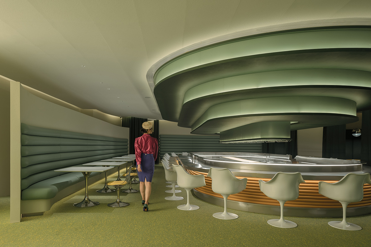 Various Associates creates retro-futuristic waiting hall in Shanghai