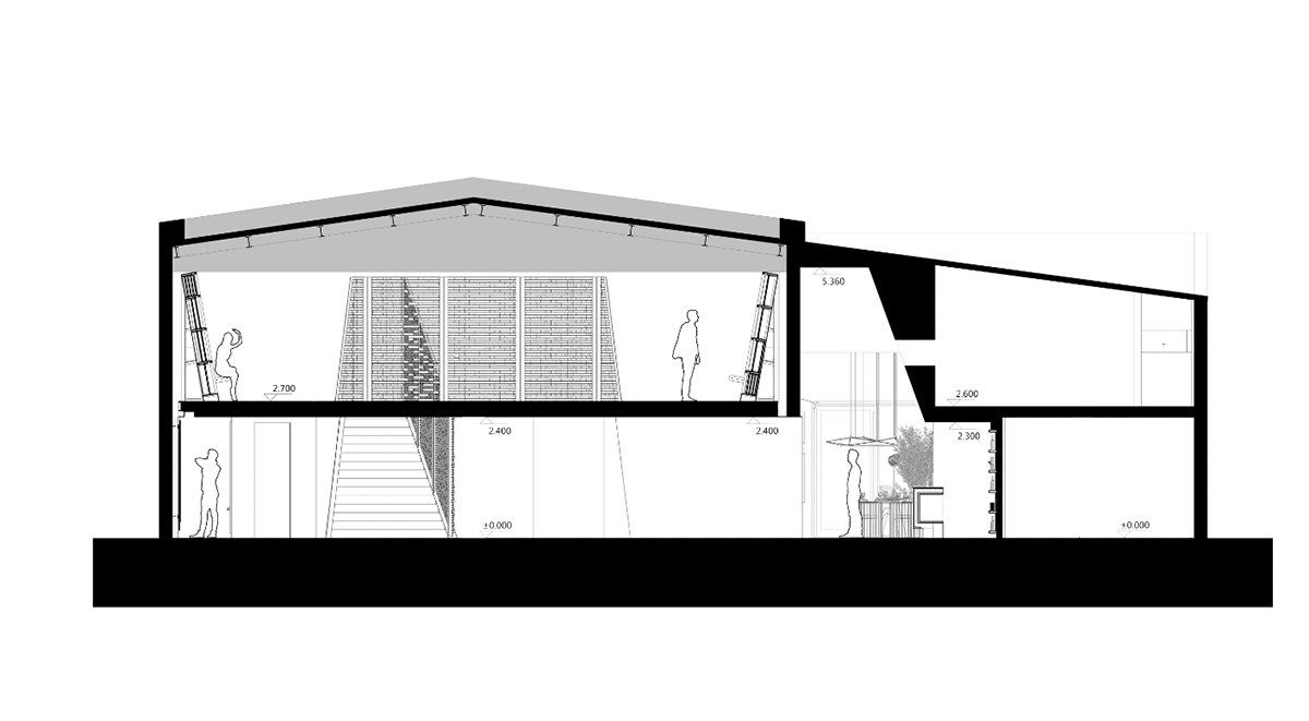 Atelier Alter converts old storage space into a stone archive using thousands of 10cm stone cubes