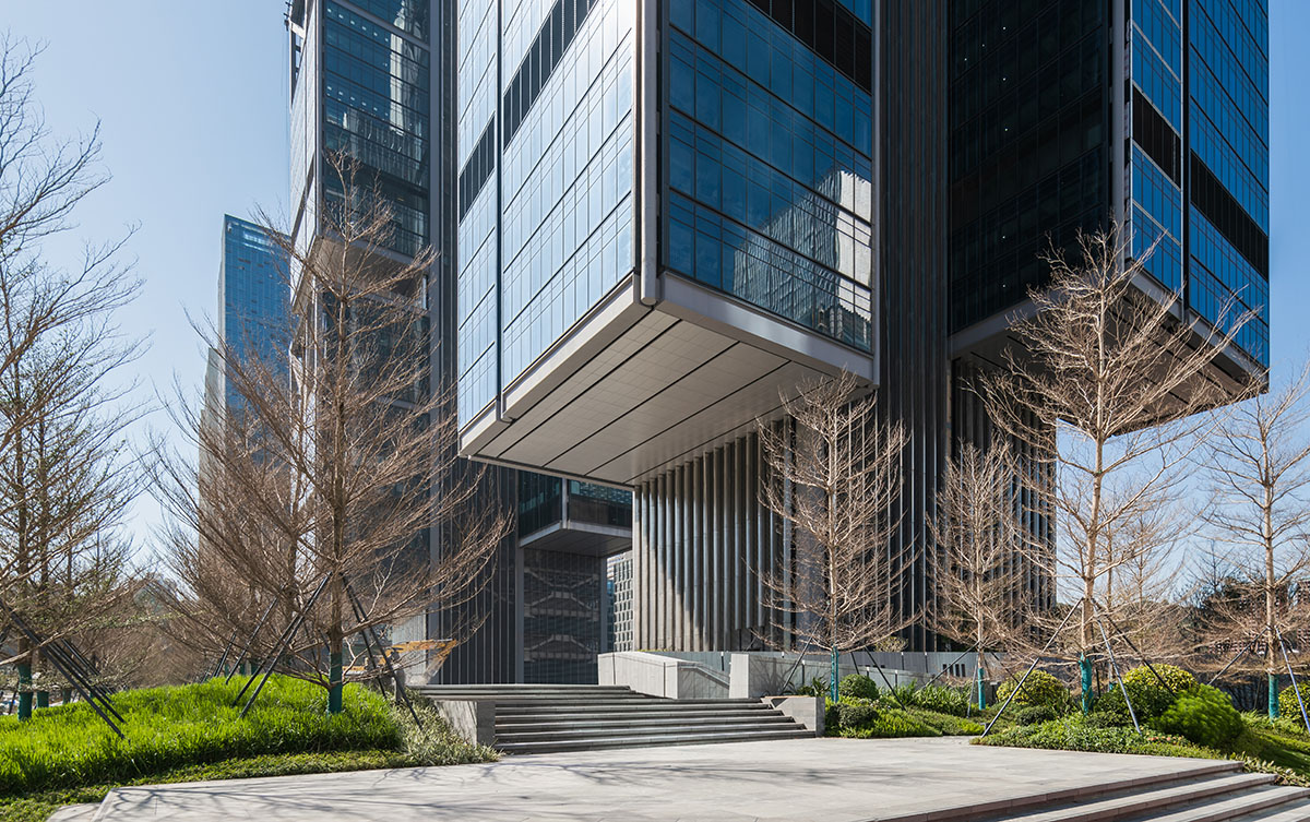 DJI Sky City Skyscrapers by Foster + Partners feature almost invisible sky-bridge in Shenzhen