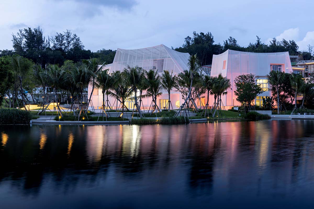 Wutopia Lab built an art gallery enveloped by Ferrari membranes to resemble