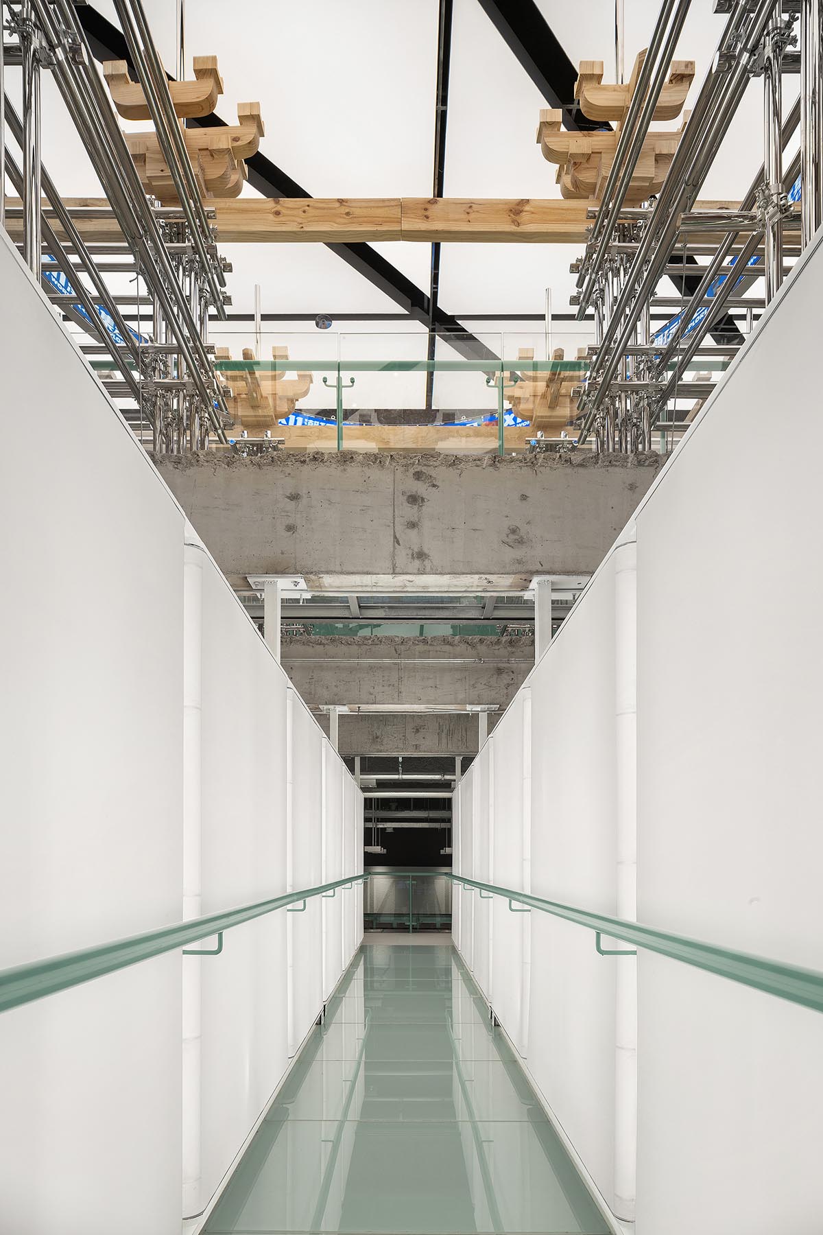 BloomDesign combines stainless steel tubes with timber joints to create retail store in China 