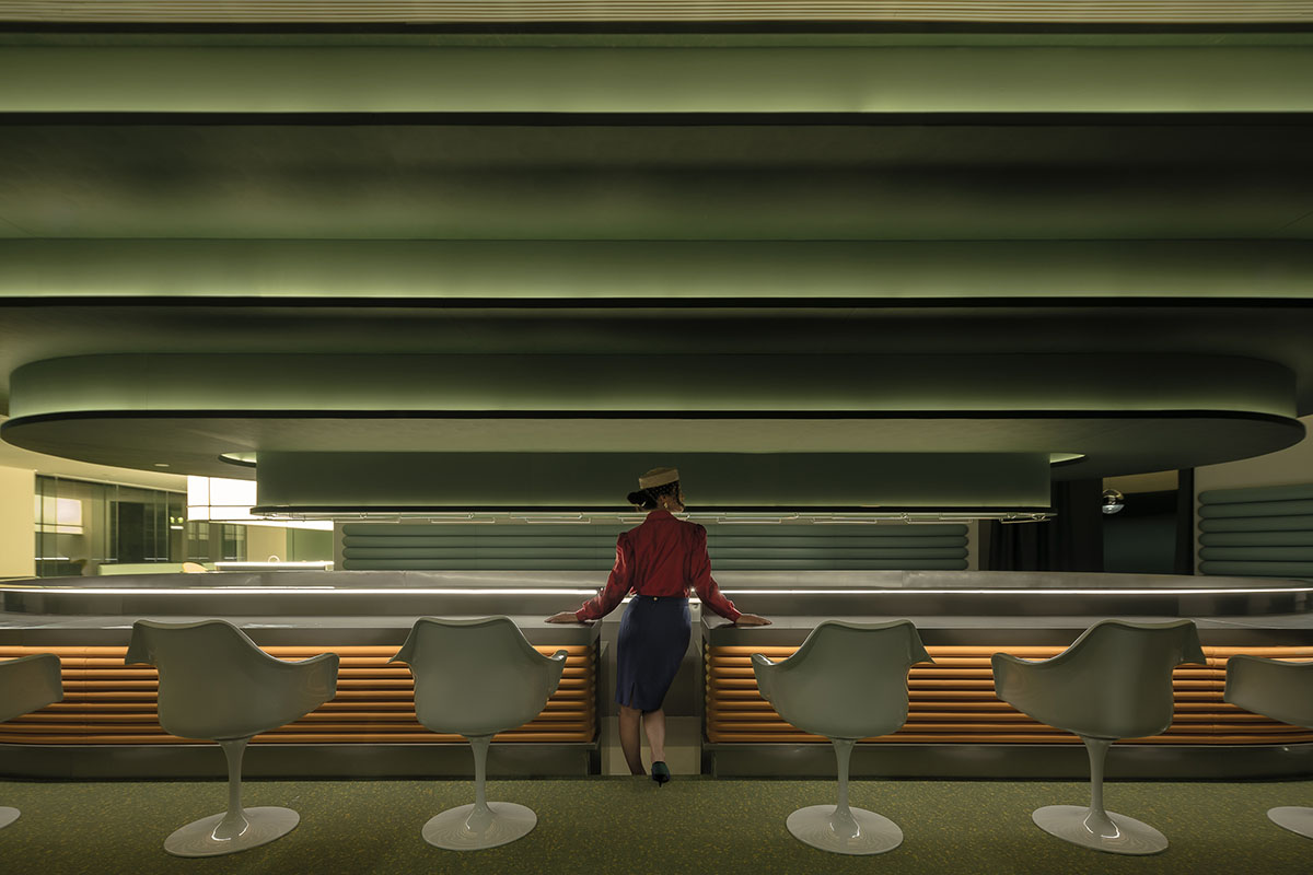 Various Associates creates retro-futuristic waiting hall in Shanghai