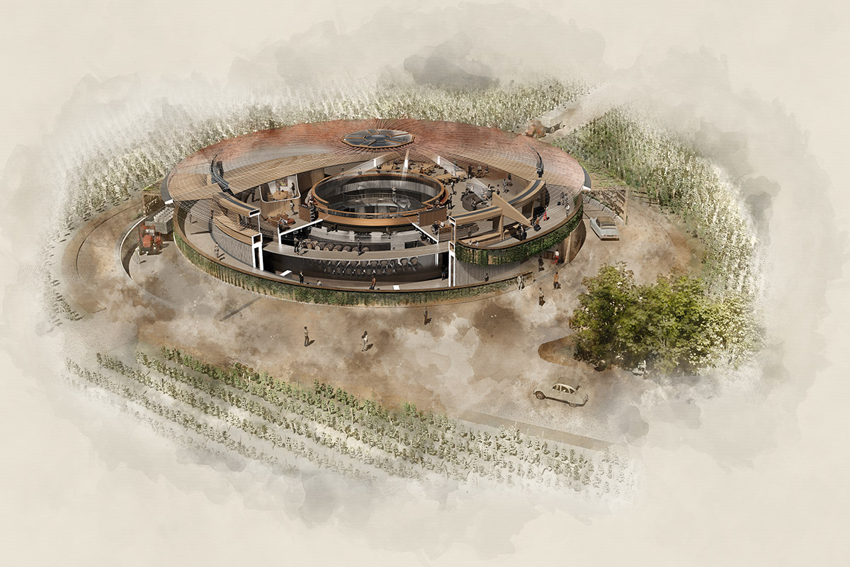Foster + Partners completes circular Le Dôme winery in the rolling hills of Bordeaux