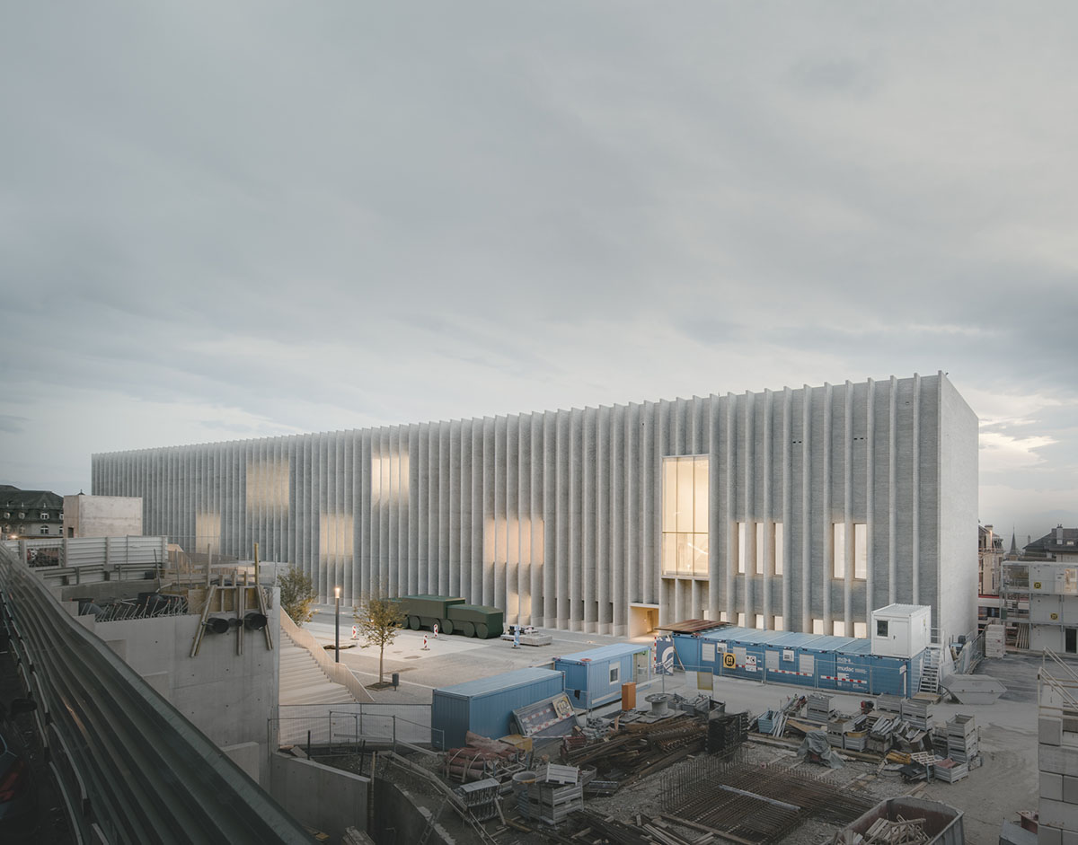 Sharp lines and introverted façade form Musée cantonal des Beaux-Arts de Lausanne by Barozzi Veiga