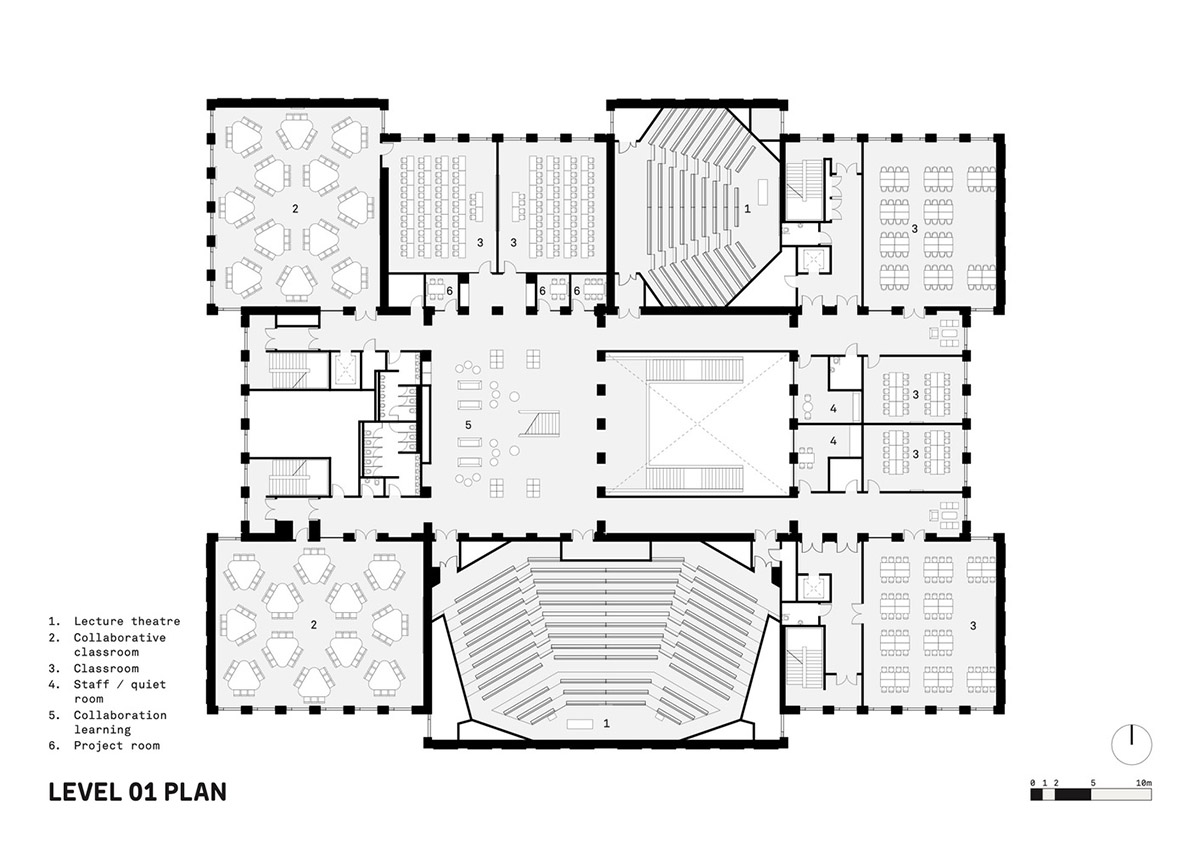 FaulknerBrowns Architects completes teaching and learning centre with pyramidal roofs in Durham